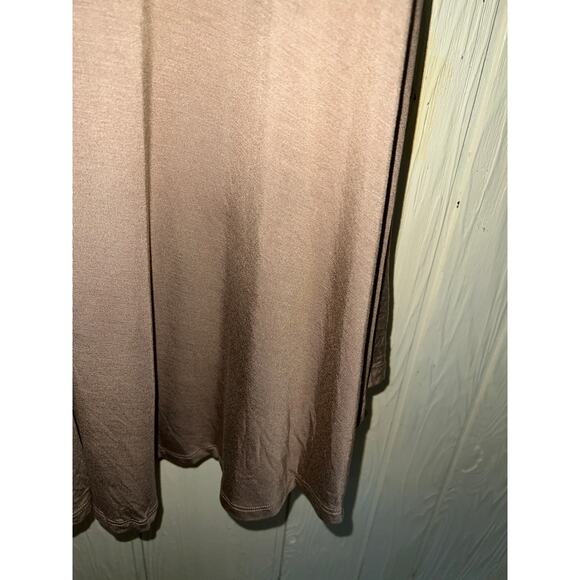 Roaman's Top Shirt Womens 26W 28W Mocha Mousse V-Neck Flare Hem Soft Knit - Picture 3 of 7